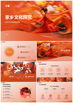 传统中国文化春节庆祝艺术表演PPT模板