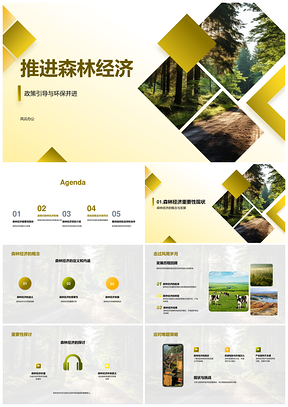政策引导森林经济绿色发展PPT模板