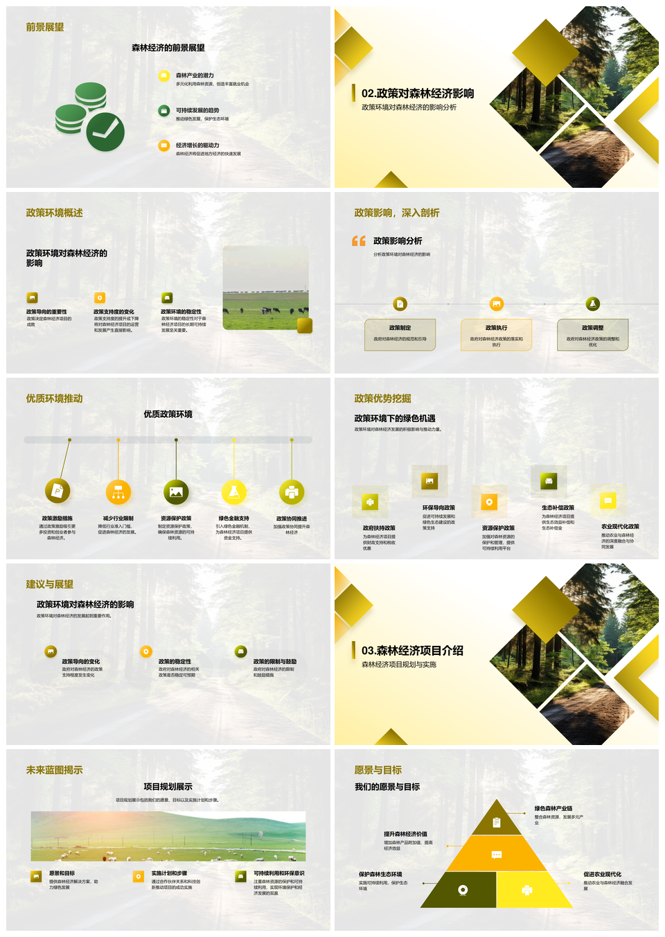 政策引导森林经济绿色发展PPT模板