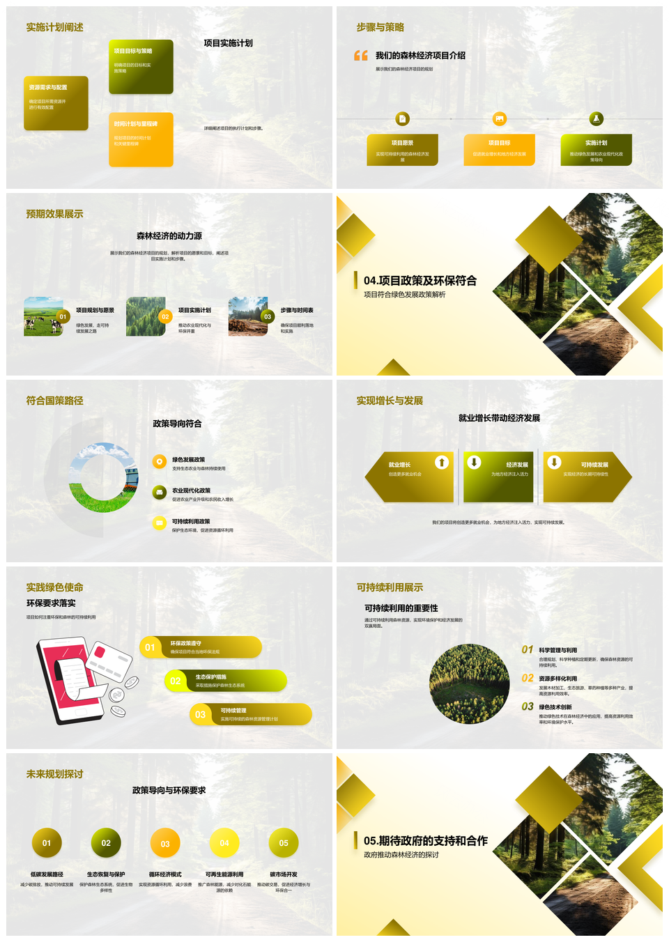 政策引导森林经济绿色发展PPT模板