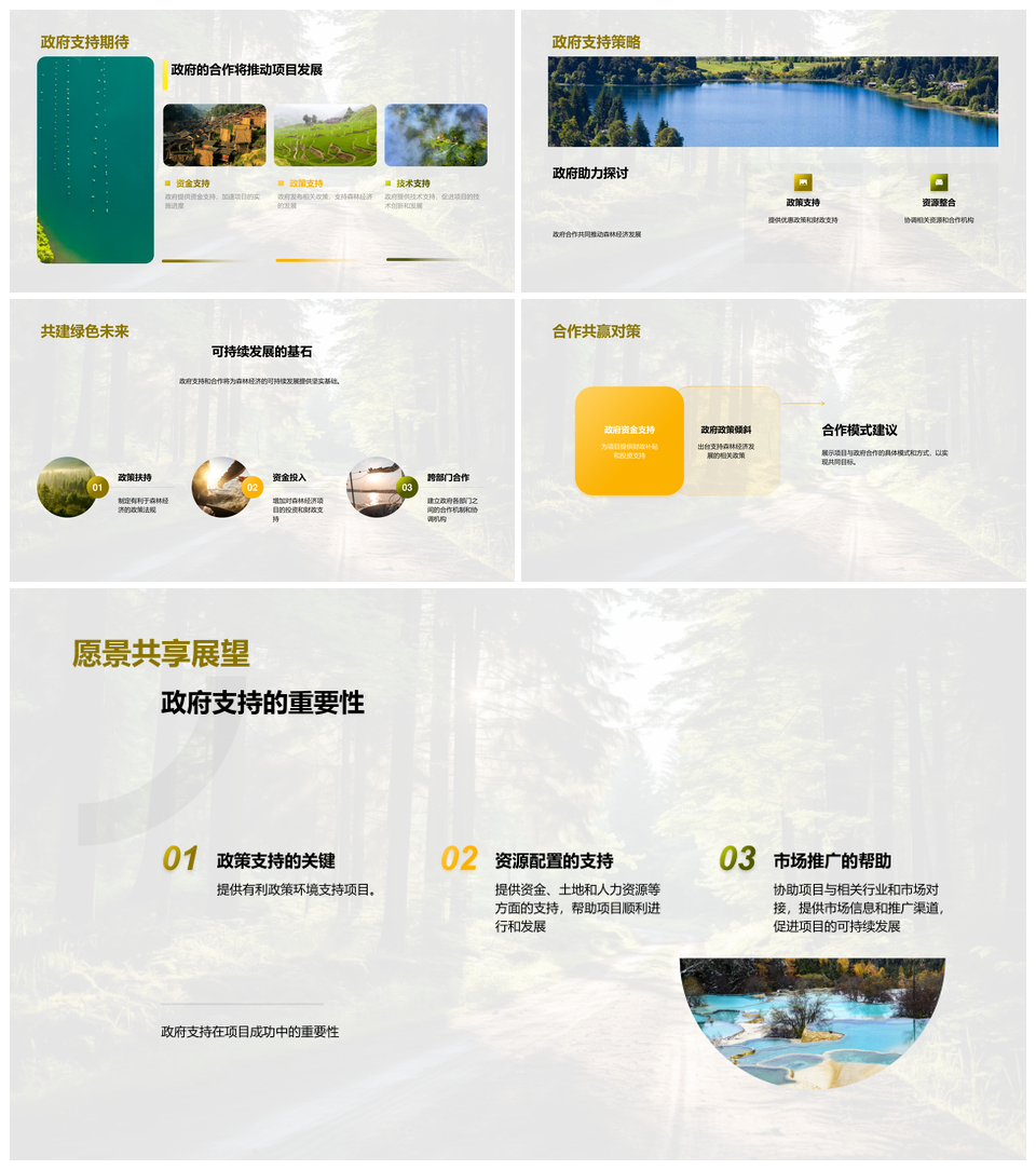 政策引导森林经济绿色发展PPT模板