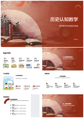 历史认知教学基础事件探秘应用侦探PPT模板