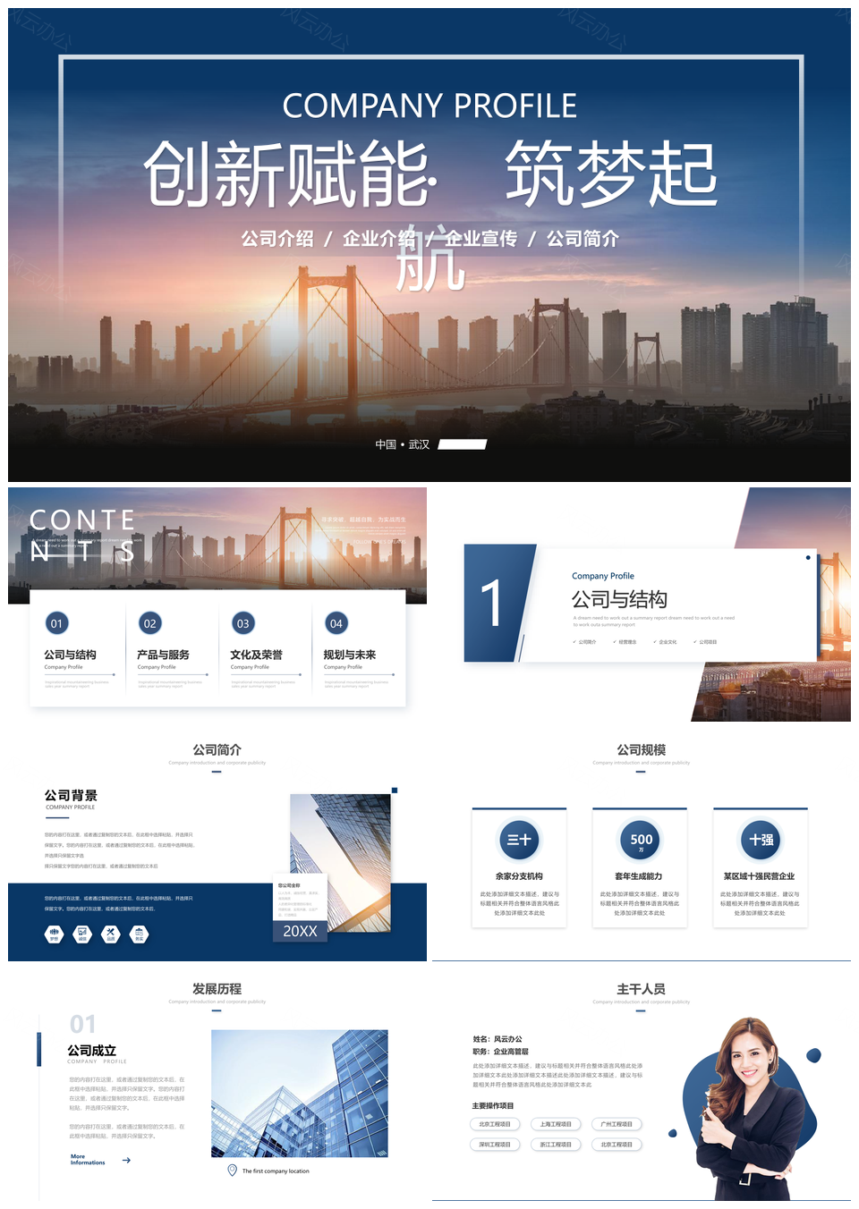 2025商务励志风科技公司企业产品简介简约大气ppt模板