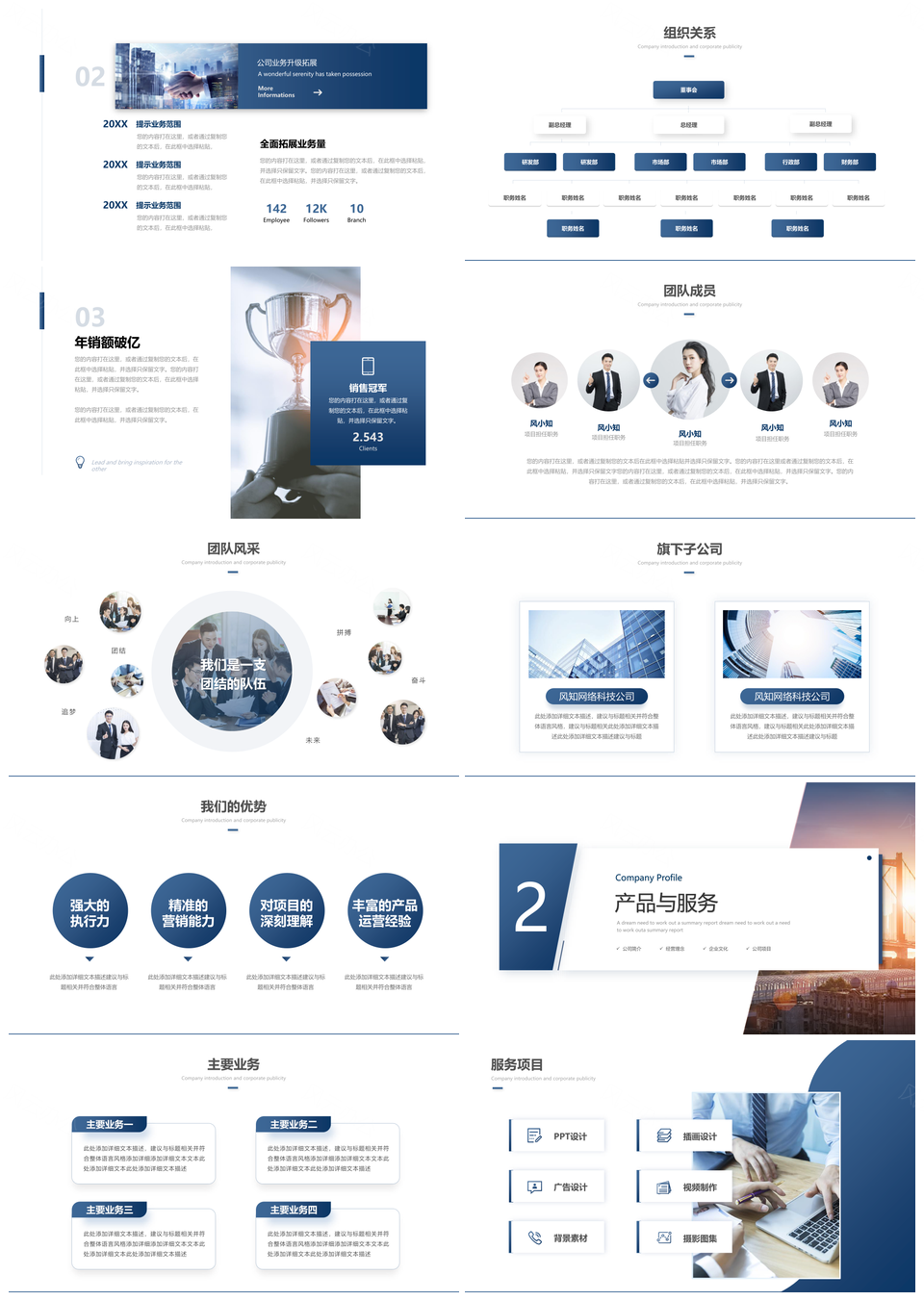 2025商务励志风科技公司企业产品简介简约大气ppt模板