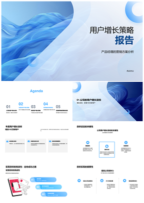用户增长策略产品优化广告合作与留存计划PPT模板
