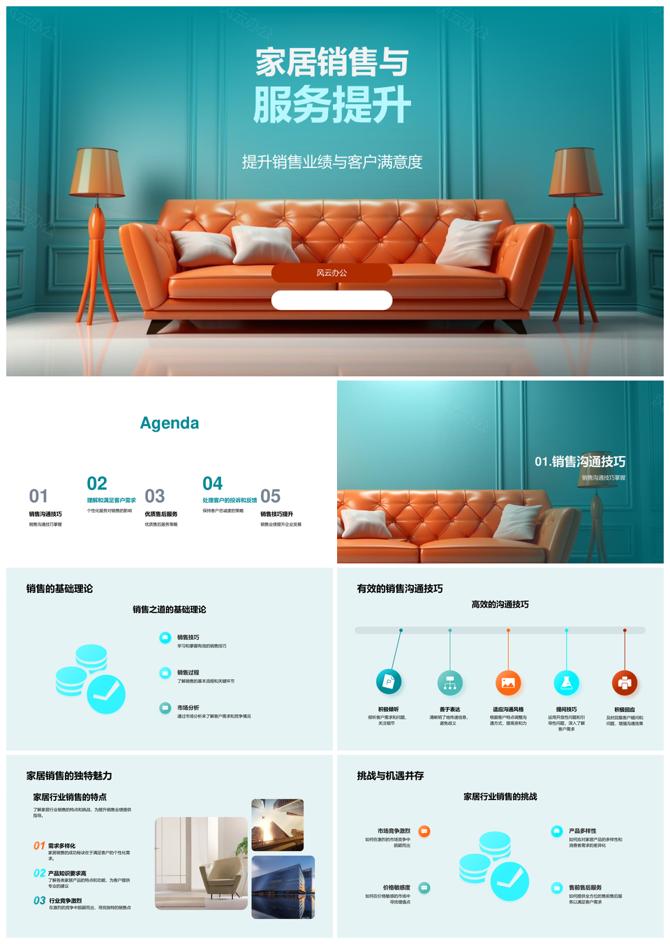 家居销售服务优化提升业绩客户满意度PPT模板