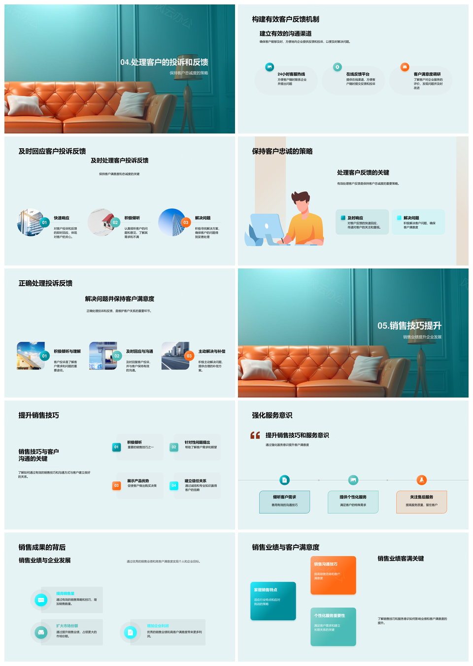 家居销售服务优化提升业绩客户满意度PPT模板