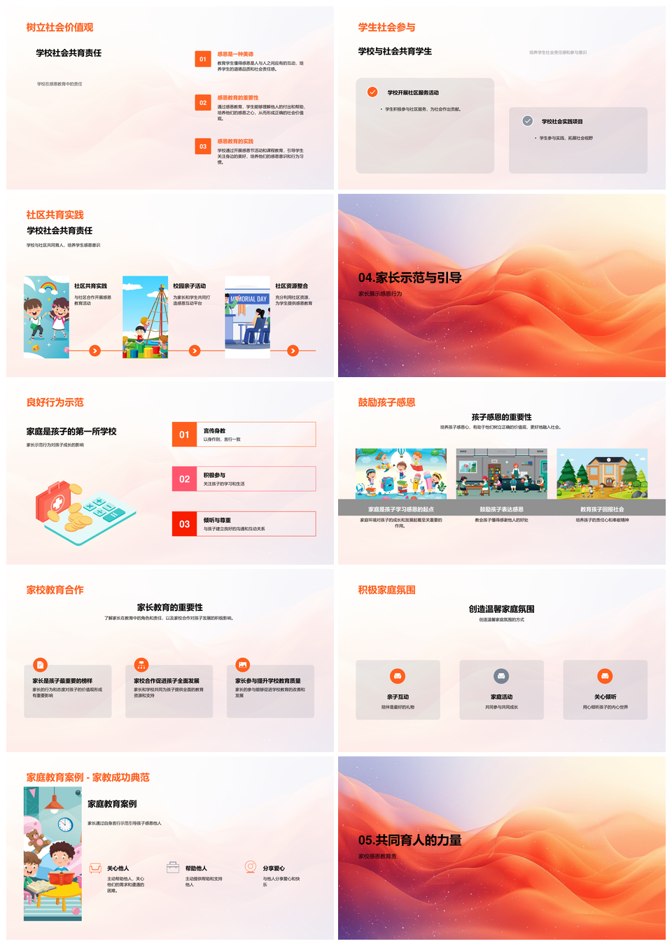 感恩节学校教育历史背景与方法PPT模板