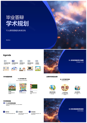 毕业答辩学术规划研究成就未来目标行动PPT模板