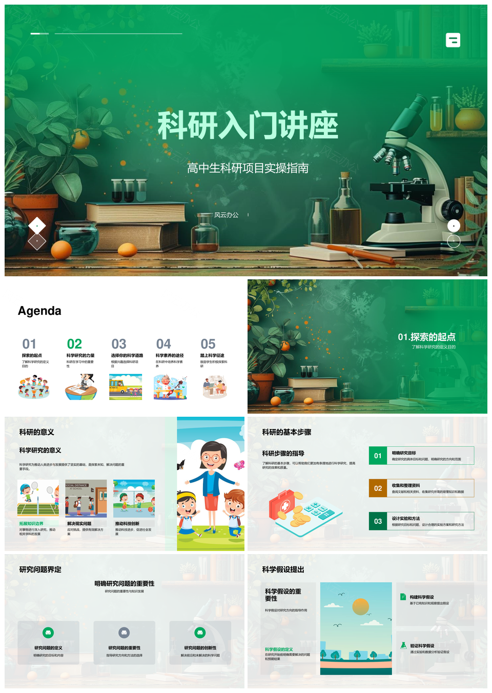 科研入门讲座研究问题假设解决能力兴趣专长项目PPT模板