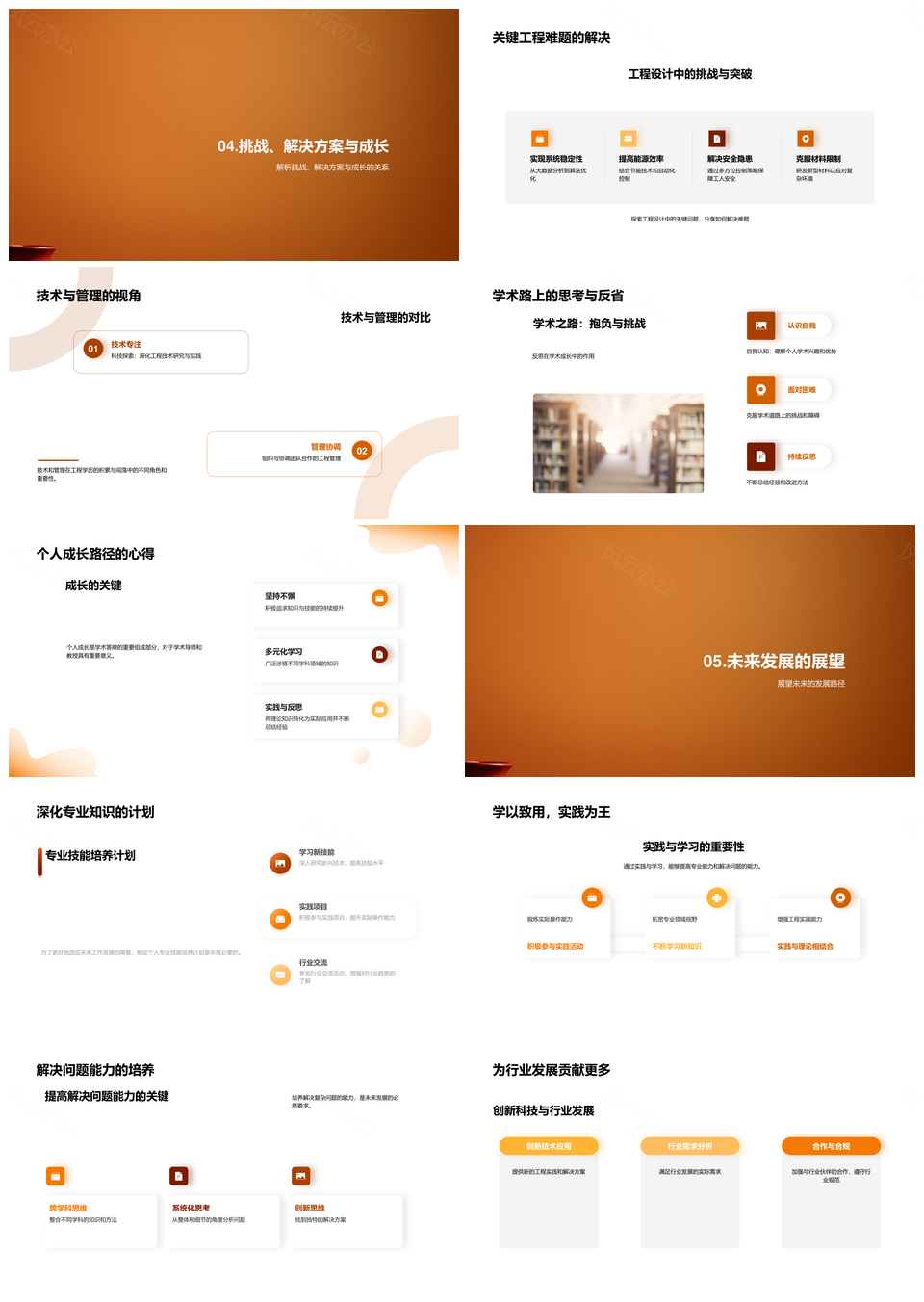 工程实践学术挑战智创跨学科未来PPT模板