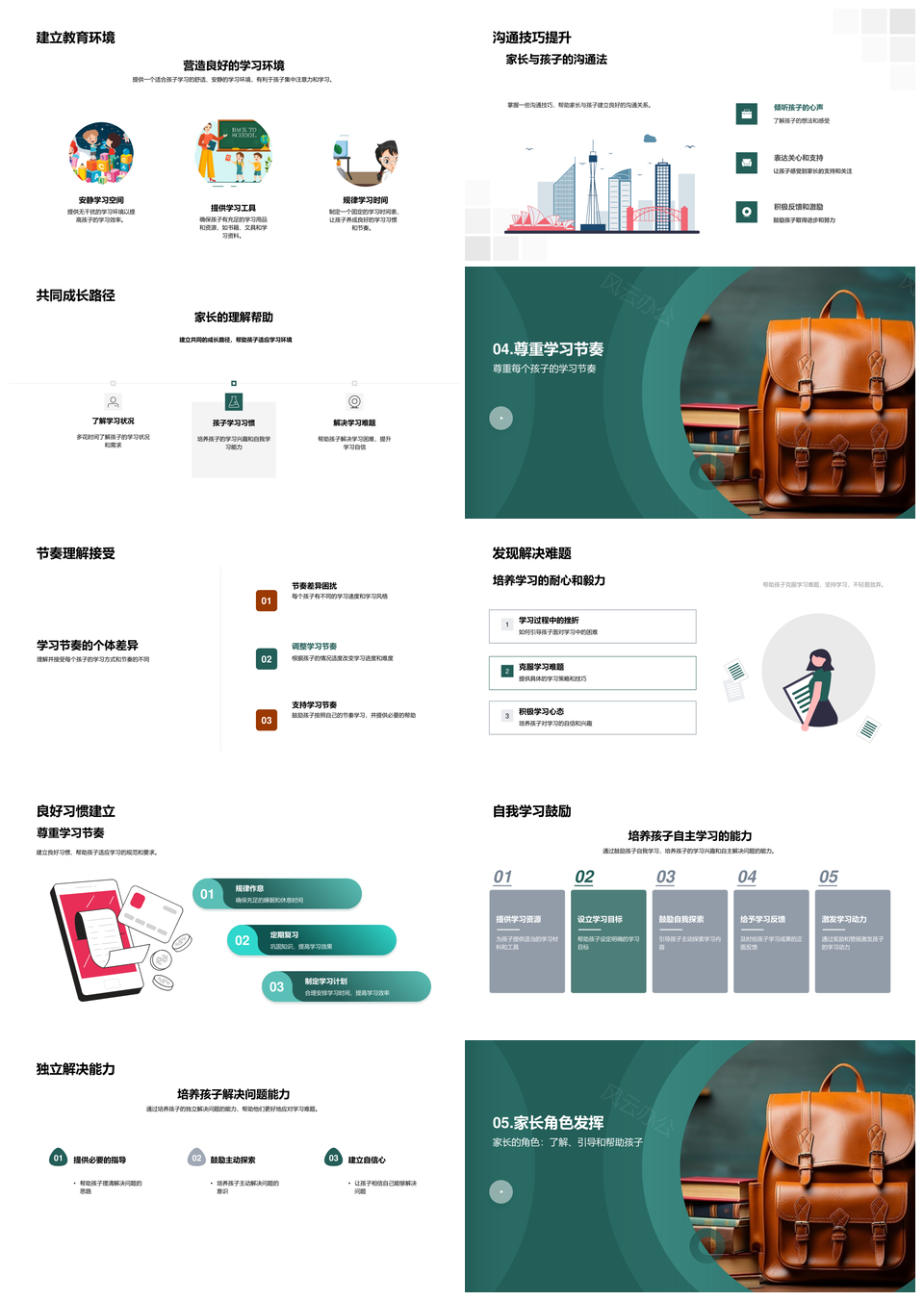 一年级学习习惯培养与个体认知家长引导PPT模板