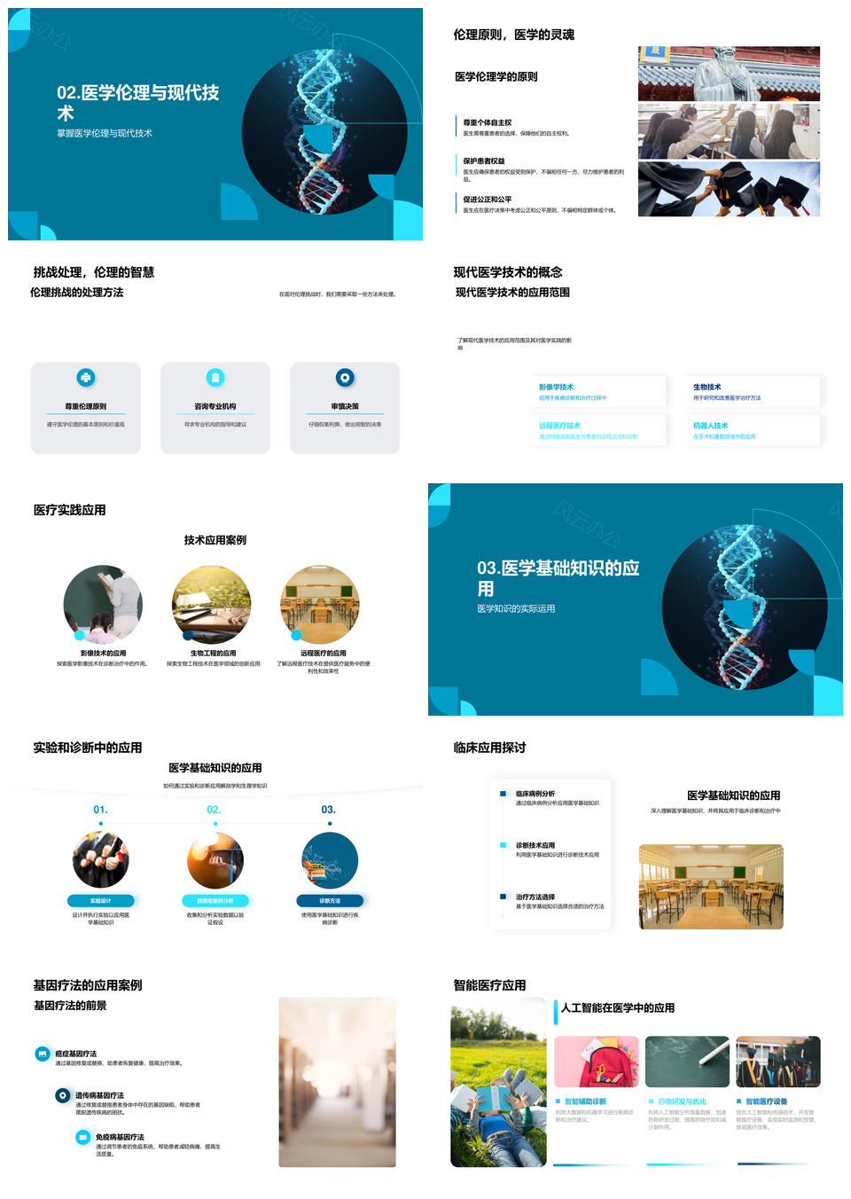 医学基础理论与临床技术解剖生理伦理实践PPT模板