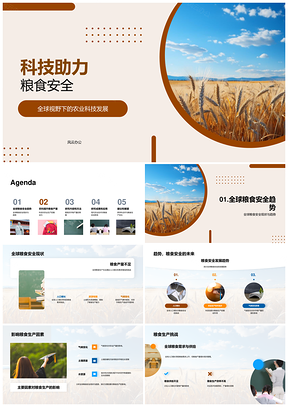 农业科技助力全球粮食安全生产PPT模板