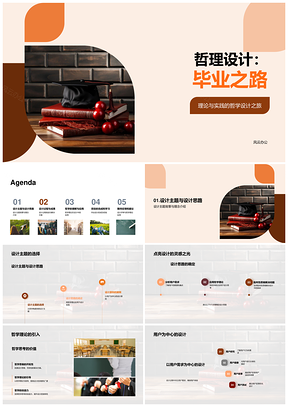 哲思用户毕业帽设计之路PPT模板