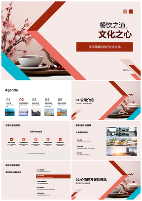 餐饮企业文化培训传承茶道服务PPT模板