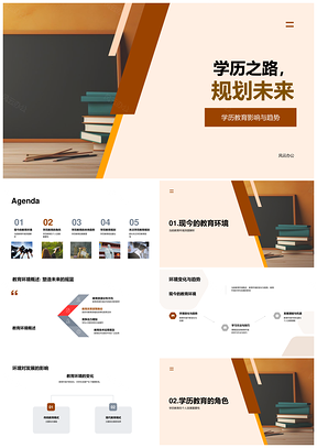 学历之路规划未来教育环境知识能力竞争力PPT模板