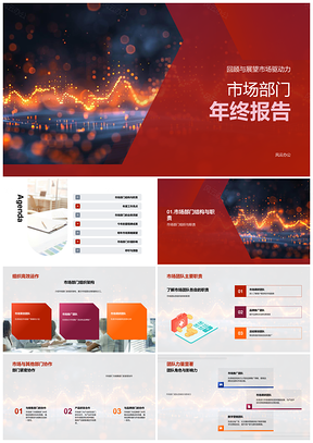 市场部门年终报告市场驱动力总监关键项目品牌用户销售影响PPT模板