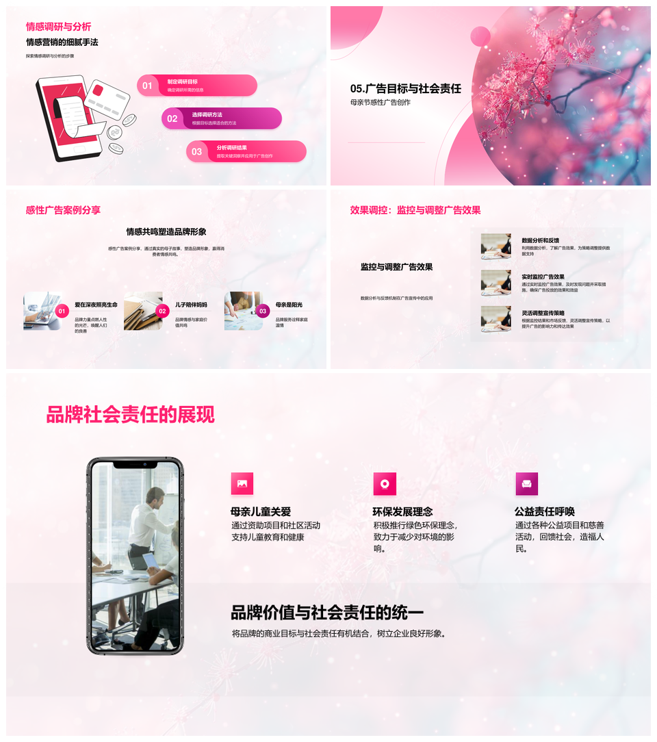 母亲节温情广告母子故事品牌产品价值PPT模板