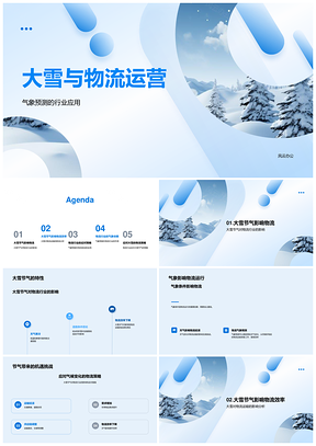 大雪气象预测影响物流运营效率PPT模板