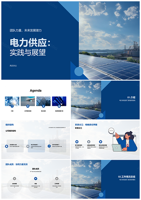 电力供应部门组织结构职责与发电厂项目目标PPT模板