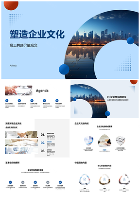 员工共建核心价值规范与企业文化环境PPT模板