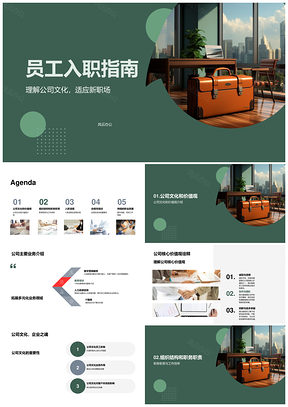 员工入职指南文化结构职责流程培训PPT模板