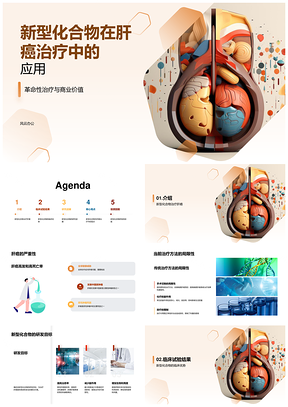 肝脏新型化合物肝癌治疗生物医疗商业计划PPT模板