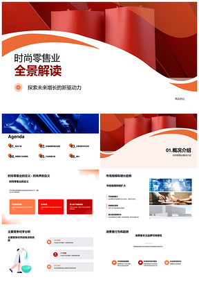 时尚零售市场规模增长趋势竞争消费行为数据分析PPT模板