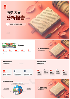 历史事件因果分析毕业答辩深度研究报告PPT模板
