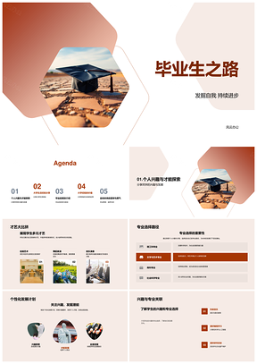 毕业生之路经验分享职业规划深造创业PPT模板