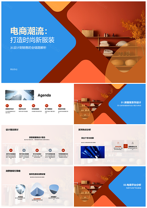 电商潮流时尚新服装设计精准推广用户群体PPT模板