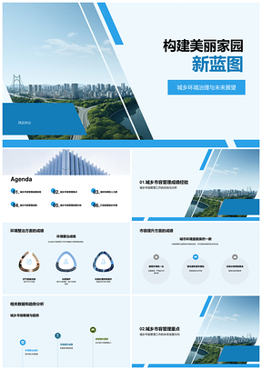 城乡市容科技整治提升环保总结演讲PPT模板