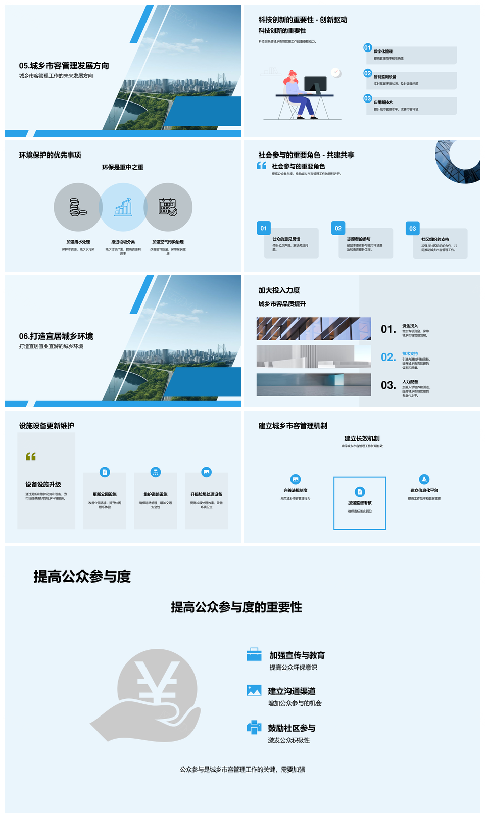 城乡市容科技整治提升环保总结演讲PPT模板