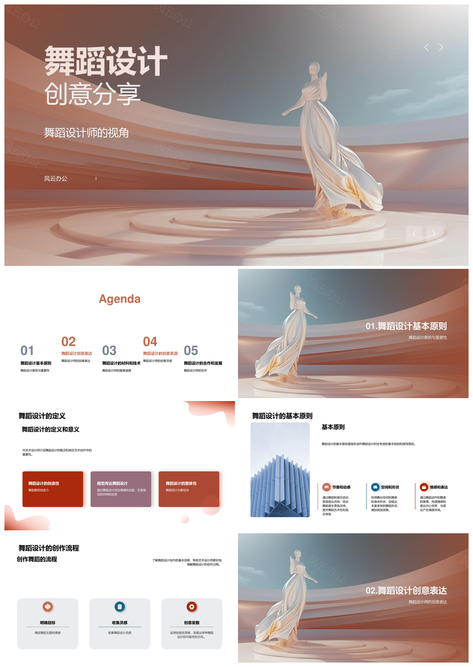 舞蹈设计创意视角与舞台创作流程PPT模板