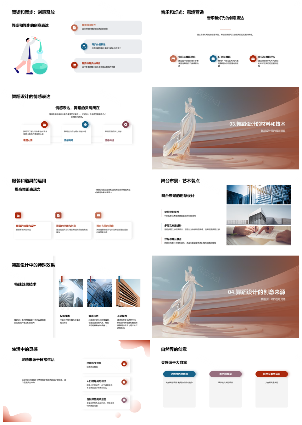 舞蹈设计创意视角与舞台创作流程PPT模板