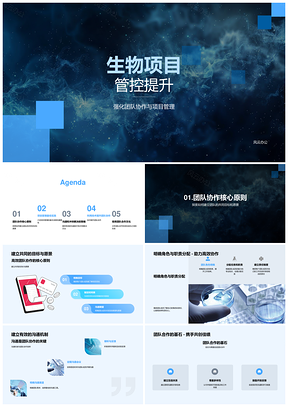 生物项目管理效能提升团队协作沟通技巧风险绩效冲突规划资源分配PPT模板
