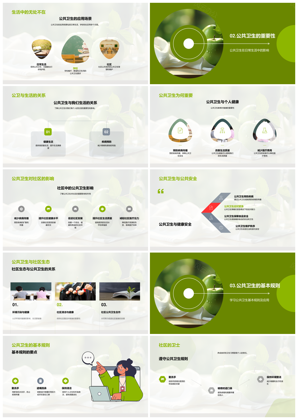 儿童公卫健康习惯社区教育养成PPT模板