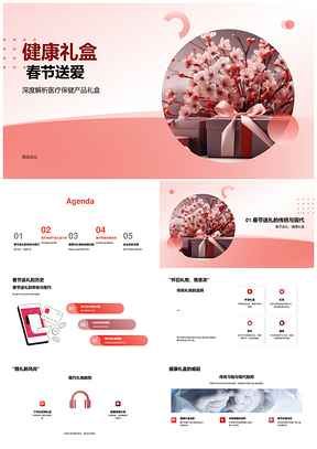 健康礼盒春节保健礼品精选优惠PPT模板