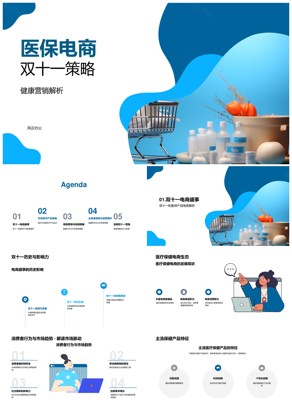 医保电商双十一健康营销与产品差异化策略PPT模板