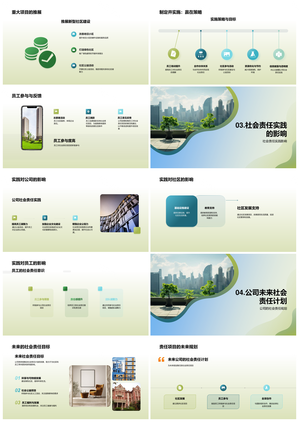 房企社会责任实践构建摩天大楼新理念PPT模板