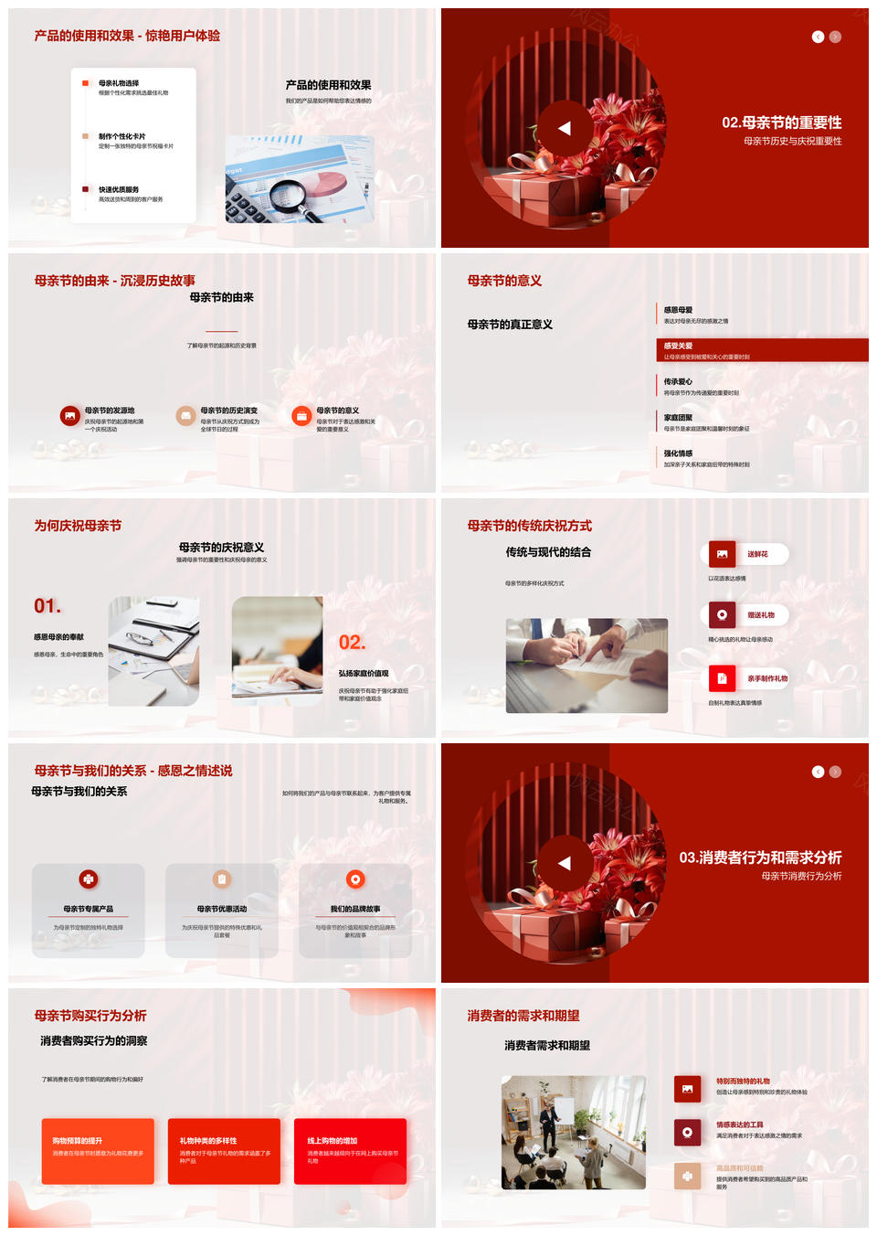 母亲节品牌专属花束优惠营销促购PPT模板