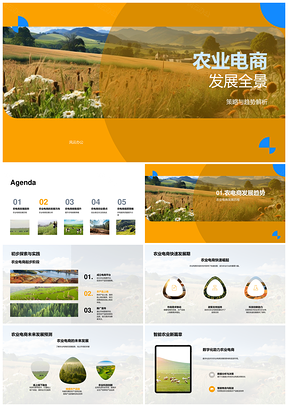 农业电商发展趋势科技驱动专业可持续PPT模板