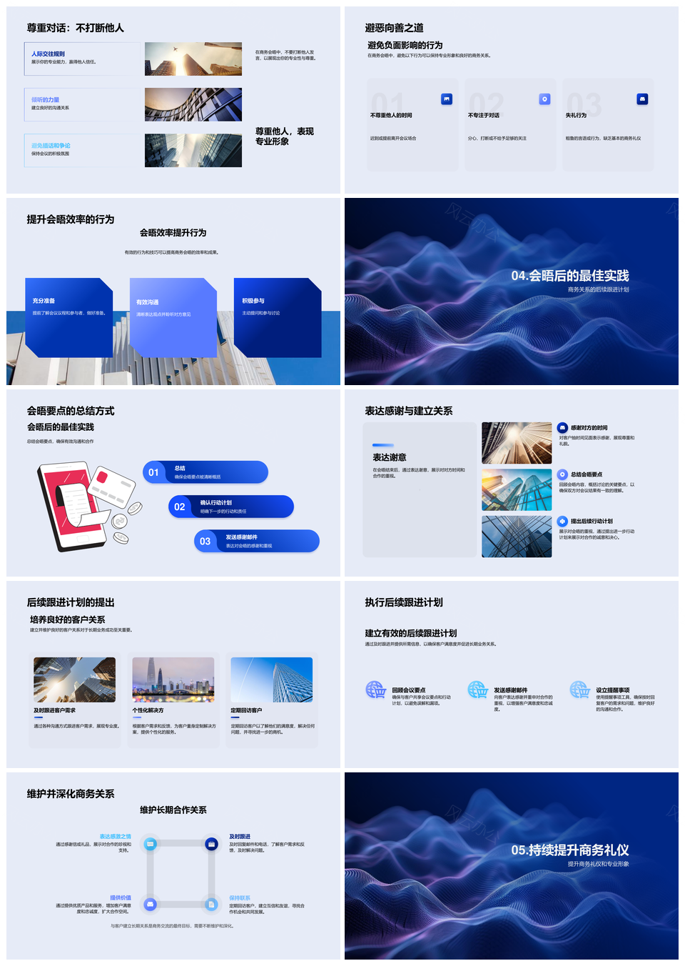 销售礼仪培训专业形象商务关系会晤准备着装时间管理PPT模板