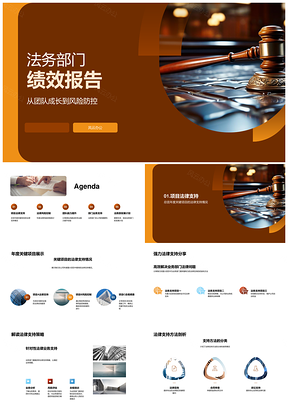 法务年度绩效风控团队建设助力业务法律支持PPT模板