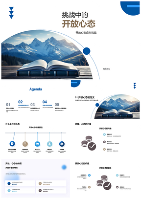 六年级开放心态挑战抗压行为教育训练PPT模板