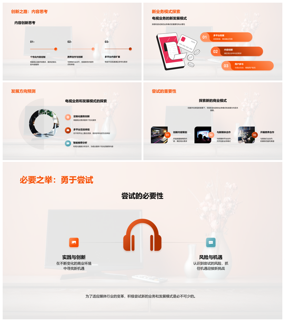 电视媒体转型挑战新媒体冲击新业务探索PPT模板