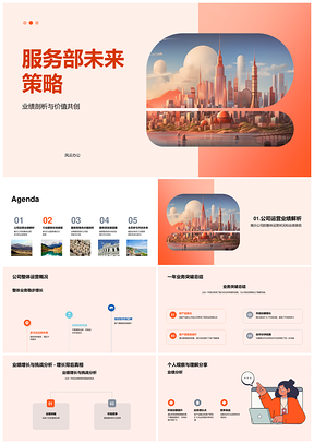 服务部未来战略共创价值业绩蓝图PPT模板