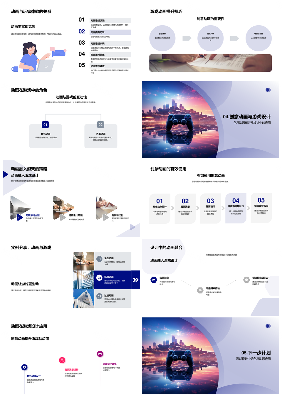 创意动画驱动游戏设计优化多维用户体验PPT模板