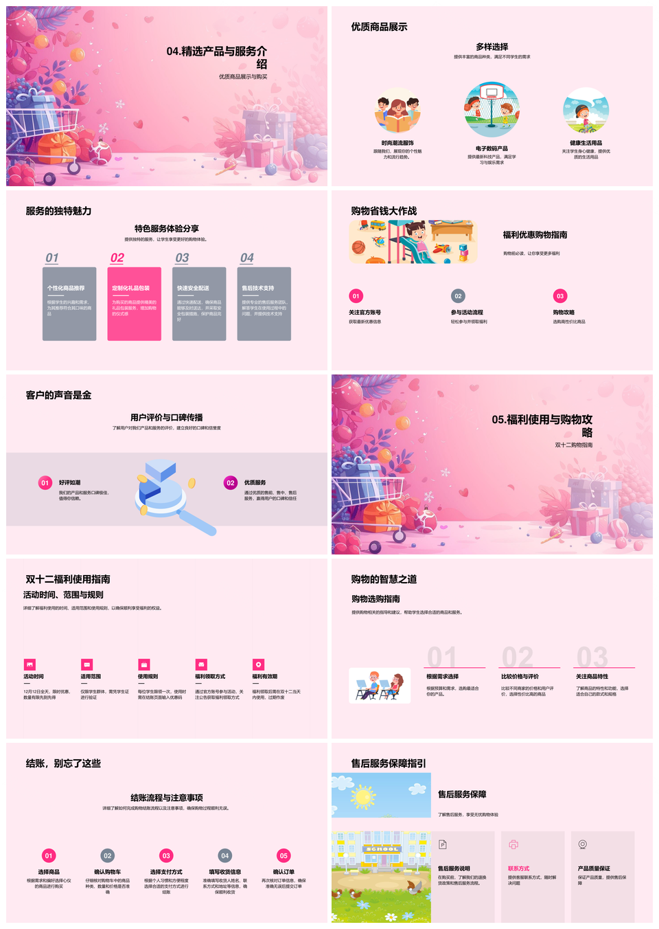 双十二学生购物节福利优惠券试用装市场消费趋势PPT模板